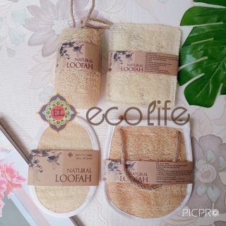 Bao tay tắm xơ mướp Ecolife sạch da, tẩy tế bào