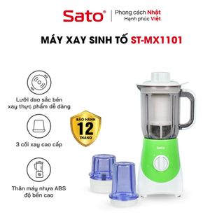 Máy xay sinh tố đa năng Sato MX1101 - 3 cối tiện dụng - Xay nhuyễn thực phẩm, Nhựa ABS an toàn, giảm thiểu tiếng ồn giá sỉ