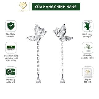 Khuyên tai bạc Ý s925 hoa 2 cánh tinh tế G2595 - AROCH Jewelry
