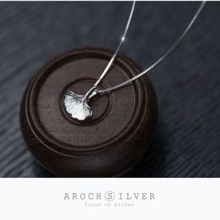 Dây chuyền bạc Ý s925 lá bạch quả nghệ thuật D0617 - AROCH Jewelry