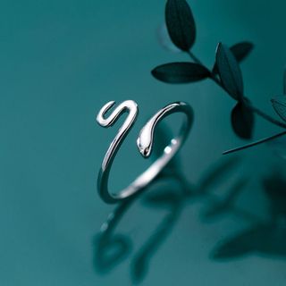 Nhẫn nữ hở freesize,hợp với mọi kích cỡ ngón tay,bạc Ý s925 hình rắn nữ thiết kế thời trang J6029- AROCH Jewelry