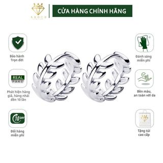 Khuyên tai bạc Ý s925 vòng lá cuộn nghệ thuật E7910 - AROCH Jewelry