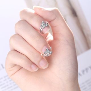 Khuyên tai bạc Ý s925 nơ hoa G2575 - AROCH Jewelry