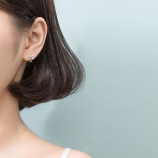 Khuyên tai bạc Ý s925 nơ hoa G2575 - AROCH Jewelry