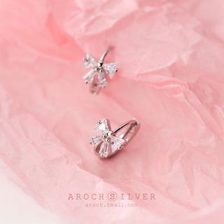 Khuyên tai bạc Ý s925 nơ hoa G2575 - AROCH Jewelry