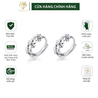 Bông tai bạc nữ AROCH Jewelry hoa hồng trắng sang trọng, tinh tế G6744