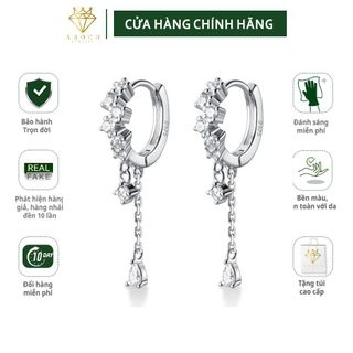 Bông tai bạc AROCH Jewelry gắn đá Zircon trắng thả dài sang trọng, tinh tế G6765 giá sỉ