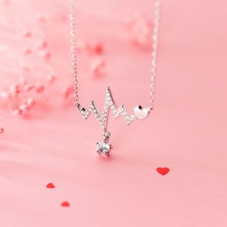 Dây chuyền bạc Ý s925 nhịp trái tim D5390 - AROCH JEWELRY