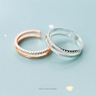 Nhẫn nữ hở freesize,hợp với mọi kích cỡ ngón tay,bạc Ý s925 nhỏ tươi Love ROCH J5841- AROCH Jewelry