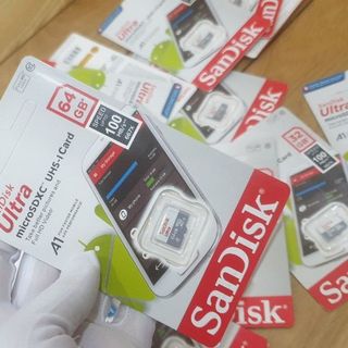 Thẻ nhớ 64G SANDISK ULTRA Box Class10 100MB/s mới 100% chuyên dùng cho camera, điện thoai, các thiết bị điện tử, bảo hành 1 năm 1 đổi 1 PKCN68