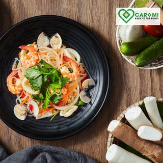 Mì Ý kiểu Việt Gluten Free - Spaghetti Việt Caromi, gói 250g - Phở sắn / Bún sắn cao cấp, Đặc sản Quảng Nam, thùng 110 gói