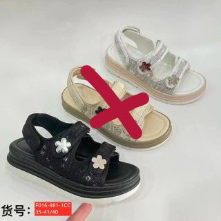 Sandal nữ quai ngang đính hoa sẵn kho F016 giá sỉ