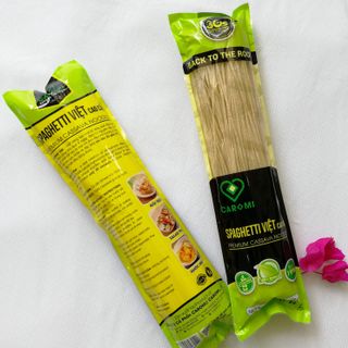 Mì Ý kiểu Việt Gluten Free - Spaghetti Việt Caromi, gói 250g - Phở sắn / Bún sắn cao cấp, Đặc sản Quảng Nam, thùng 110 gói