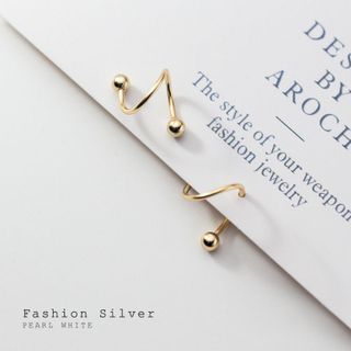 Khuyên tai bạc Ý s925 nút xoắn bị 2 đầu G6289 - AROCH Jewelry