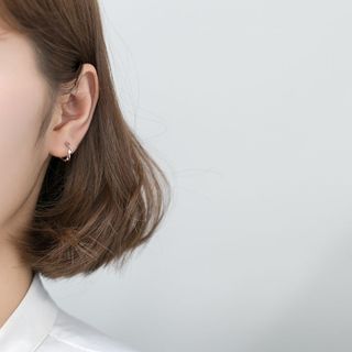 Khuyên tai bạc Ý s925 phong cách Mabius Nhật Bản G1392 - AROCH Jewelry