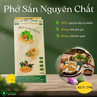 Phở sắn Nguyên chất Caromi túi Kraft 250g - Đặc sản Quảng Nam, thùng 40 túi