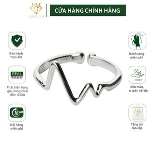 Nhẫn bạc nữ hở,freesize. phù hợp với mọi kích thước tay lượn sóng J0460 - AROCH JEWELRY