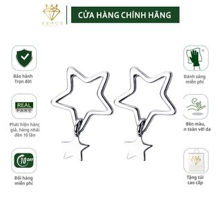 Bông tai bạc Ý s925 ngôi sao 5 cánh rỗng E8783 - AROCH JEWELRY