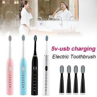 Bàn Chải Đánh Răng Điện Công Nghệ Rung Sóng Âm Cao Cấp Electric Brush Tặng Kèm 4 Đầu Bàn Chải giá sỉ