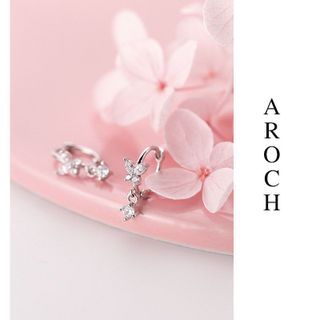 Khuyên tai bạc Ý s925 nơ trắng cách điệu E7595 - AROCH Jewelry