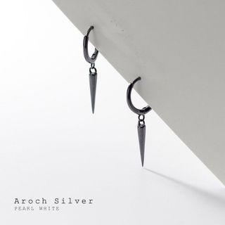 Khuyên tai bạc Ý s925 hình lá nón thả dài lạ mắt G4045 - AROCH Jewelry