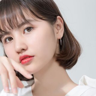 Khuyên tai bạc Ý s925 hình lá nón thả dài lạ mắt G4045 - AROCH Jewelry