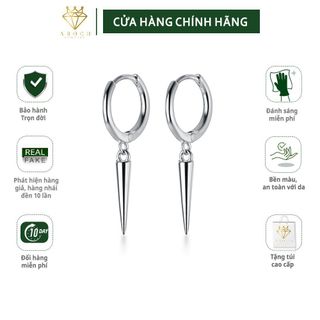 Khuyên tai bạc Ý s925 hình lá nón thả dài lạ mắt G4045 - AROCH Jewelry