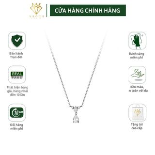 Dây chuyền bạc Ý s925 mặt đá trắng D9002 - AROCH Jewelry
