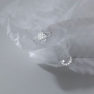 Bông tai bạc Ý s925 ngôi sao kết hợp lưỡi liềm G5008 - AROCH JEWELRY