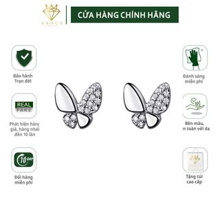 Bông tai bạc Ý s925 cánh bu ớm nạm đá cao cấp G8864 - AROCH JEWELRY giá sỉ