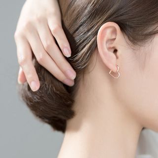 Khuyên tai bạc Ý s925 trái tim tình yêu lãng mạn G6466 - AROCH Jewelry