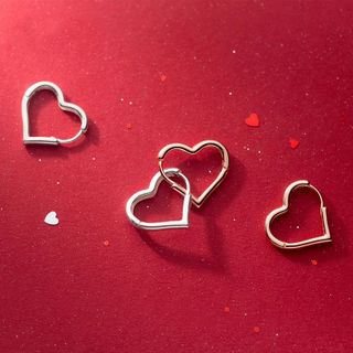 Khuyên tai bạc Ý s925 trái tim tình yêu lãng mạn G6466 - AROCH Jewelry
