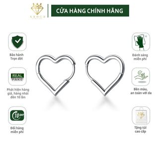 Khuyên tai bạc Ý s925 trái tim tình yêu lãng mạn G6466 - AROCH Jewelry