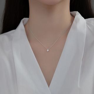 Dây chuyền bạc Ý s925 nạm đá cao cấp D1243 - AROCH JEWELRY