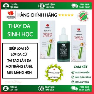 Peel da, Thay Da Sinh Học Linh Hương, Light Peel X10 làm trắng da, tái tạo làn da mới, thay da tại nhà giá sỉ