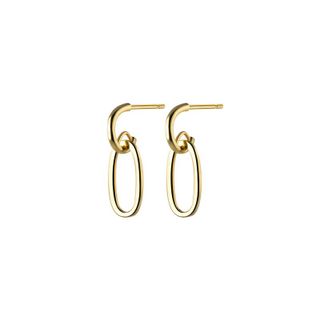 Bông tai bạc Ý s925 hình bầu dục rỗng G7638 - AROCH JEWELRY