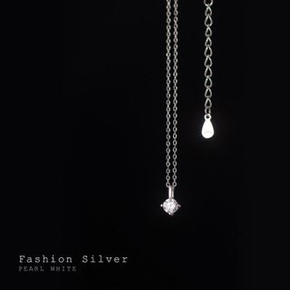 Dây chuyền bạc Ý s925 nhỏ gọn mặt đá trắng D8424 - AROCH JEWELRY
