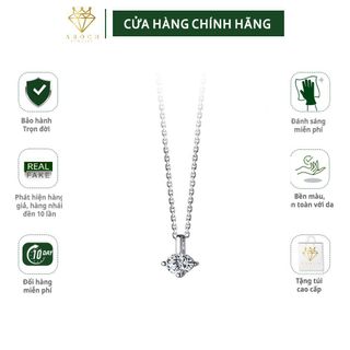 Dây chuyền bạc Ý s925 nhỏ gọn mặt đá trắng D8424 - AROCH JEWELRY