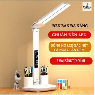 Đèn LED Để Bàn Đa Năng - 3 Màu Sáng Và Đồng Hồ LCD Sắc Nét giá sỉ