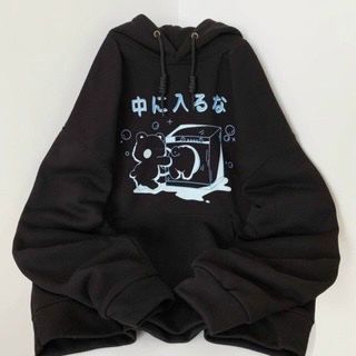Áo hoodie nỉ in gấu hộp form dưới 70kg.