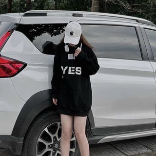 Áo hoodie nỉ ngoại in phản quang yes no form dưới 70kg giá sỉ