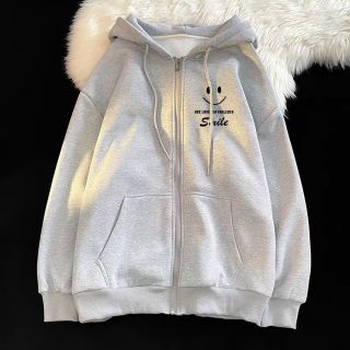 Áo hoodie nỉ ngoại in phản quang smile form dưới 70kg.