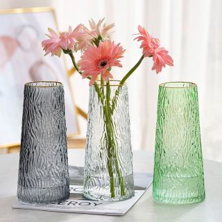 BÌNH HOA LỌ HOA THUỶ TINH VIỀN VÀNG CAO CẤP CẮM HOA TRANG TRÍ NỘI THẤT PHÒNG KHÁCH