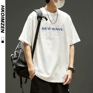 Áo thun nam nữ form rộng in chữ dập nổi new wave