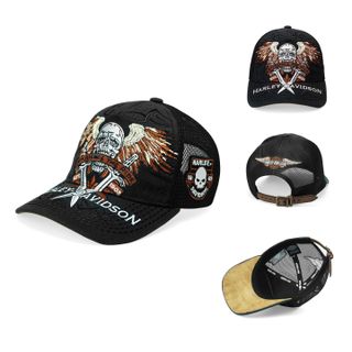 Nón lưỡi trai thương hiệu Harley Davidson thêu đầu lâu cánh chim
