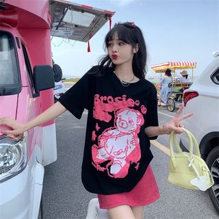 Áo thun tay lỡ form rộng - phông nam nữ cotton oversize - T shirt gấu Biesuo giá sỉ