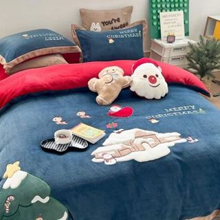 Bộ chăn nỉ hình ông già Noen ấm áp giá sỉ