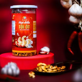 Hạt Điều Tỏi Ớt Hộp 340g Hạt Nguyên Lovenut