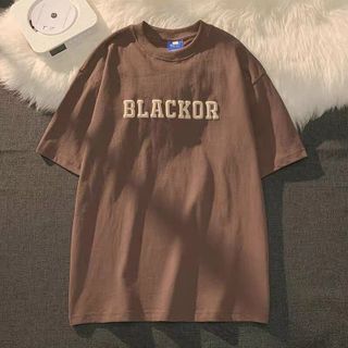 Áo thun tay lỡ form rộng unisex in chữ nổi Blackor