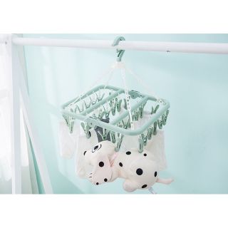 Giá phơi quần áo bằng nhựa 32 móc kẹp